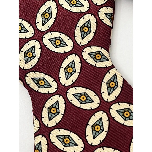Brooks Brothers All Silk Bow Tie Red, Cream And Green Paisley Repp Made In USA - Picture 7 of 10